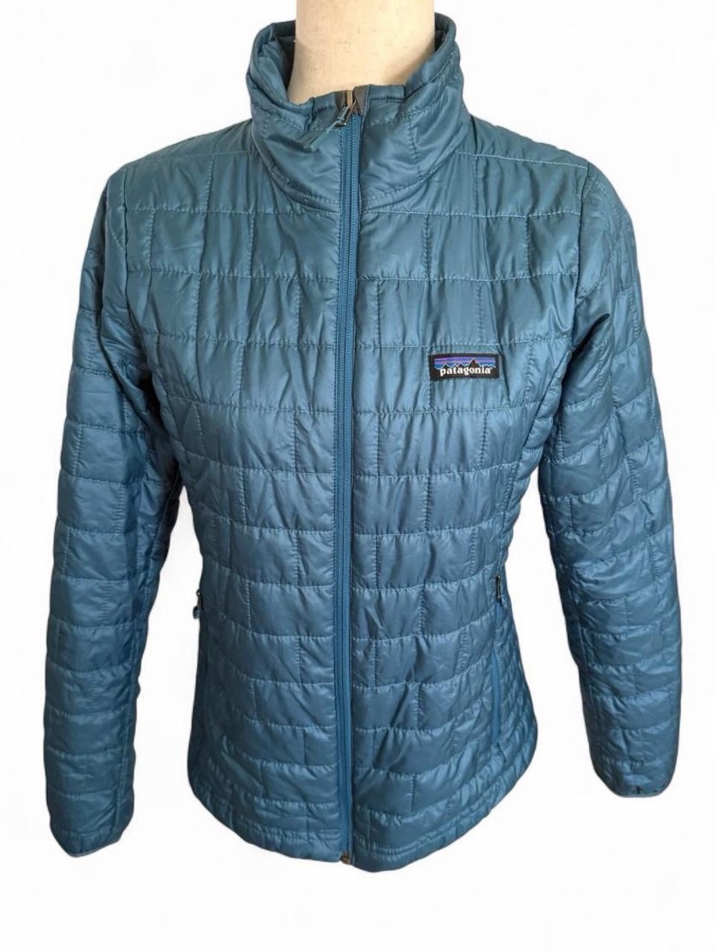 Patagonia Women's Small Nano Puffer Insulated Jacket Quilted Wavy Blue Primaloft